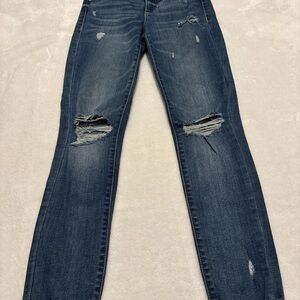 Garage Dark Blue Distressed Skinny Jeans